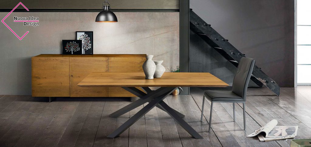 Tavolo massello rovere nodato 180x90
